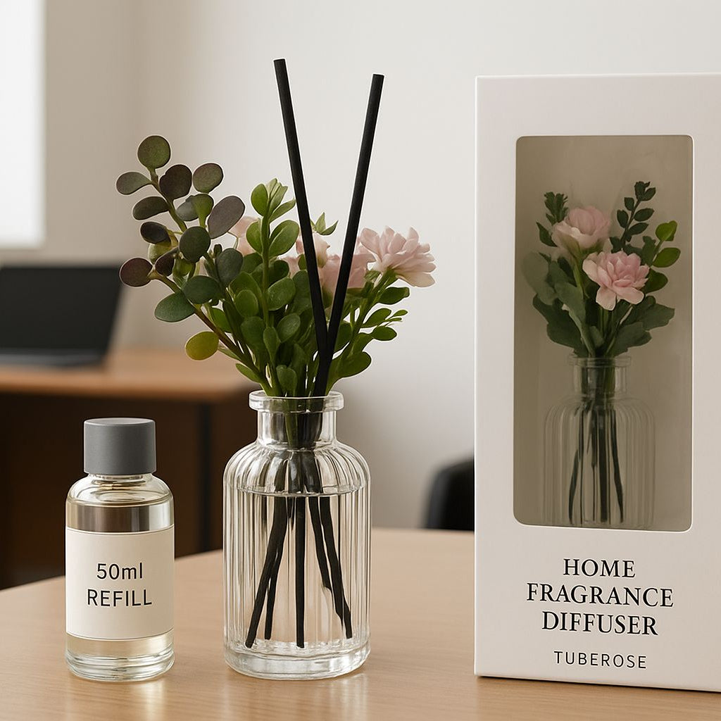 Elegant Reed Diffuser with Flower Sticks